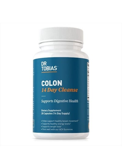 Buy Colon 14 Day Cleanse, Advanced Gut Cleanse Detox for Women & Men with Cascara Sagrada, Psyllium Husk & Senna Leaf, Non-GMO Colon Cleanse, 28 Capsules (1-2 Daily) in UAE