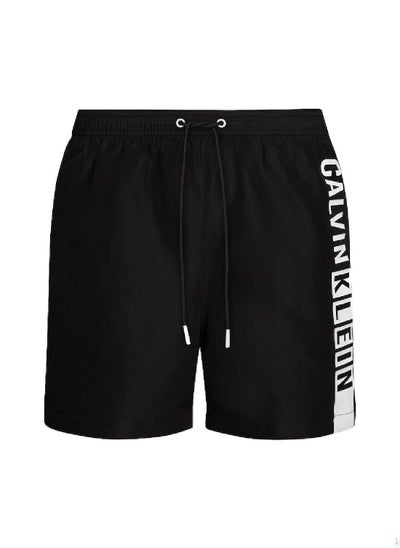 Buy Men's Medium Drawstring Swim Shorts - Intense Power -  medium length, Black in Saudi Arabia