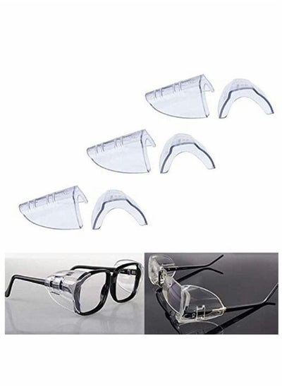 اشتري 3 Pairs Safety Glasses Side Shields,Slip on Clear Side Shields,Fits Small to Medium Eyeglasses Frames Glasses Side Shields Eyeglasses Protect Side Shields في الامارات