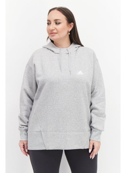 اشتري Women Plus Size Long Sleeve Training Hooded Sweatshirt, Grey في الامارات