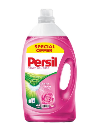 اشتري Power Gel Liquid Laundry Detergent With Deep Clean Plus Technology For Perfect Cleanliness And Long Lasting Freshness Rose Pink 4.8Liters في السعودية