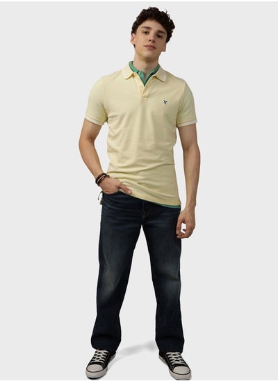 اشتري Slim Fit Embroidered Logo Polo T-shirt في السعودية