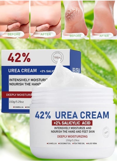 Buy 150g 42% Urea Cream Salicylic Acid Cream for Cracked Feet Hands Callus Remover Hand Cream Foot Cream for Cracked Foot Heels Elbows Nails Knees Skin Moisturizer Urea Lotion with Maximum Strength in UAE