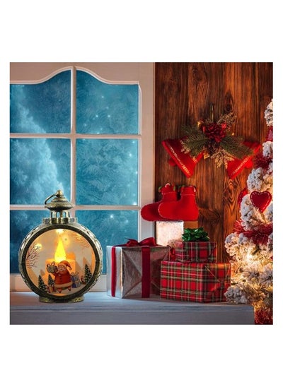 Buy Pack Of 2 Led Christmas Decoration Lanterns, 12 X 8.5 Cm Hanging Luminous Christmas Lantern, Round Luminous Christmas Lantern With Battery Operated For Christmas Decoration Indoor Outdoor Use in Egypt