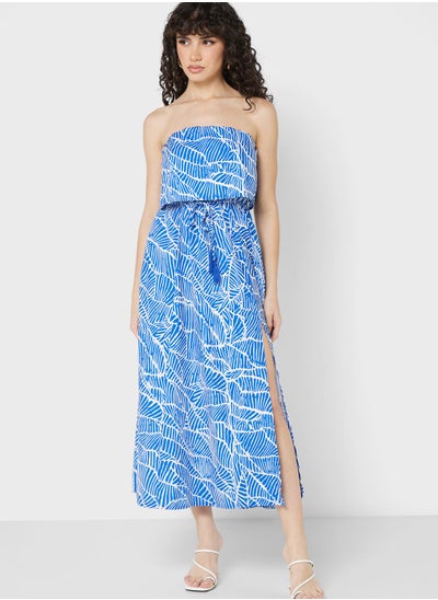 Buy Ruffle Detail Printed Dress in Saudi Arabia