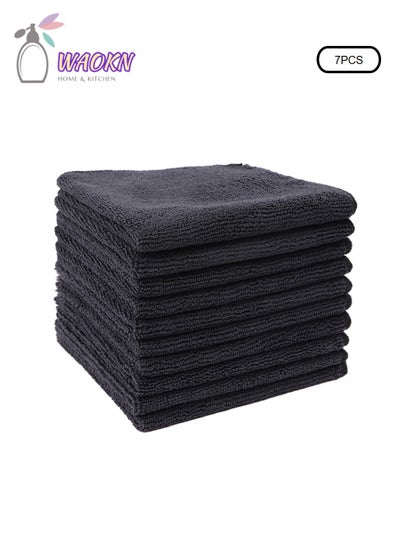 Buy Seven Pieces Of Towel, Solid Color Microfiber Not Easy To Drop Hair Rag, Can Be Used For Kitchen Cleaning, Home Cleaning, Car Cleaning in Saudi Arabia