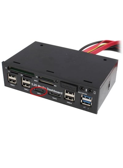 Buy 5.25 inch Media PC Dashboard Card Reader 2 x USB 3.0 + 6 x USB 2.0 SATA in Saudi Arabia