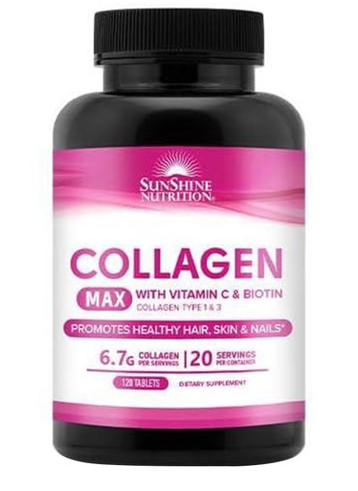 اشتري Collagen Max Tablets With Vitamin C And Biotin 120 Tablets في الامارات