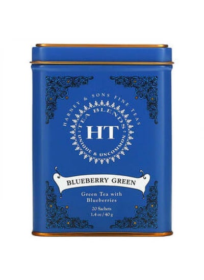 Buy Harney & Sons, HT Tea Blend, Blueberry Green Tea, 20 Sachets, 1.4 oz (40 g) in UAE