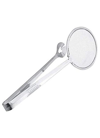 Buy 2 in 1 Food Spoon Strainer Stainless Steel Fried Food Oil-Frying Filter Spoon with Clip Kitchen Tool in Egypt