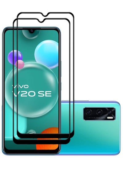 Buy 2 Pieces Antistatic ESD Dustproof Premium Quality High Definition Tempered Glass Screen Protector Designed For vivo V20 SE in UAE