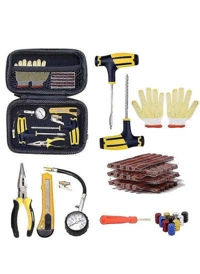 Buy Universal Tire Repair Kit | 15 Piece Value Pack | Fix Punctures and Plug Flats | Ideal for Cars, Trucks, Motorcycle, ATV, Jeeps, Off Road Vehicles, RV, Tractors in UAE