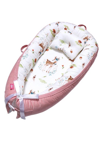 Buy Baby Lounger,Baby Nest for Sleeping,Ultra Soft Breathable,Portable Cotton Newborn Bassinet Mattress for Baby,Baby Bionic Bed For Bedroom, Gift for 0-12 Months Newborn(Deer) in UAE