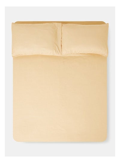 اشتري Solid Colored Double Bedsheet Set 90 GSM Micro Fibre Premium Quality Cotton BlendedSoft and Comfortable Dyed 1 Double Bed Flat Sheet (279 x 254 cm) and 2 Pillow case (51 x 76 cm) YELLOW في الامارات
