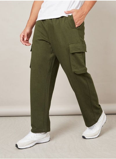 Buy Oversized Straight Leg Joggers with Cargo Pockets in Saudi Arabia