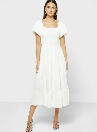 Buy Puff Sleeve Tiered Dress in UAE