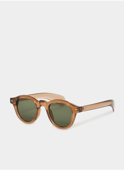 Buy Unisex Solid Round Sunglasses in Saudi Arabia