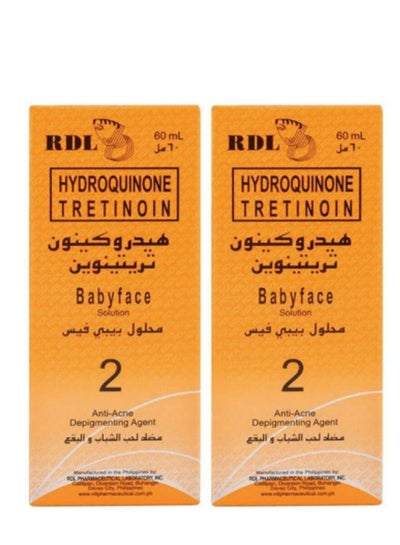 Buy Baby Face Hydroquinone TretinoinAnti-acne & Stains Solution 60 ml 1+1 in Saudi Arabia