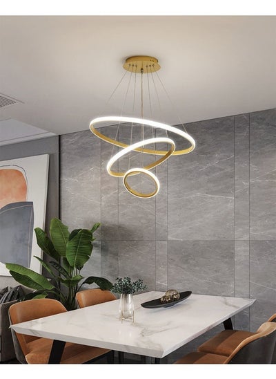 اشتري Modern Pendant Lamp LED Rings Circle Ceiling Hanging Chandelier في الامارات