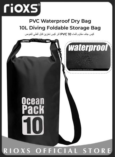 Buy PVC Waterproof Dry Bag 10L Diving Foldable Storage Bag for Men and Women Beach Swimming Bag Rafting backpack for Boating Canoeing Fishing Swimming Cycling Camping in Saudi Arabia