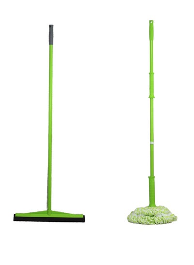 Buy Clean and Care Combo Pack Spin Mop and Floor Squeegee Cleaning for Home Kitchen Bathroom Office Durable and Long lasting Assorted Color in UAE