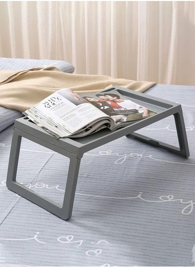 Buy Foldable Bed Table Bed Desk Tray Grey in Saudi Arabia