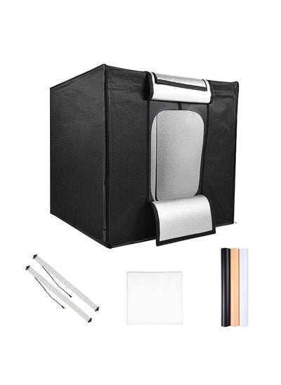 اشتري 80x80x80cm/31x31x31in Large LED Light Tent Desktop Photo Studio Light Box Foldable Softbox 270pcs LED Beads 5600K Dimmable with 3pcs Color Backdrops في السعودية