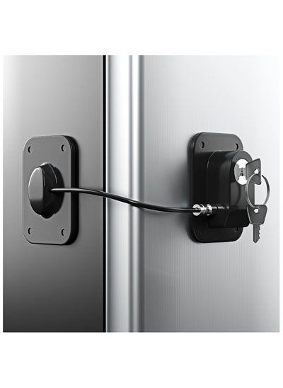 Buy Refrigerator Lock , Fridge Lock with Silicone Wire Protection Fridge Locks for Kids Easy to Use and Install Fridge Locks with Key Surface-Friendly Freezer Lock, Black in Saudi Arabia