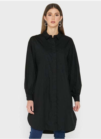 Buy Solid Button Down Tunic in UAE