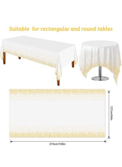 Buy 2 pack disposable tablecloth 54"x108" disposable rectangular plastic table cloth waterproof party table cover in UAE