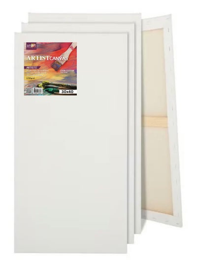 3 Pcs Smart Stretched White Canvas Boards 30x40 for Painting for ...