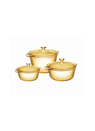 Buy 6 Pc Flair Casserole Set W/Lid 1X6Pcs(Vsf-355/Cl1) Vision (1.6 L, 2.8 L, 3.8 L) in UAE