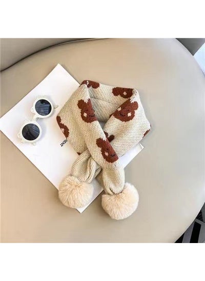 اشتري Winter Kids Knit Scarf Cartoon Plush BearRabbit rice coffee Rabbit rice coffee في السعودية