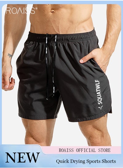 اشتري Fashionable And Versatile Fitness Shorts For Men'S Daily Sports Running Elastic Waist Drawstring Design Sports Shorts في السعودية