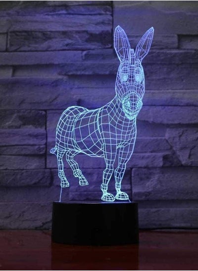 اشتري 3D Phantom Light Cute Donkey 3D Symphony LED Multicolor Night Light 7/16 Color Colorful Hologram Table Lamp Atmosphere USB Light في الامارات