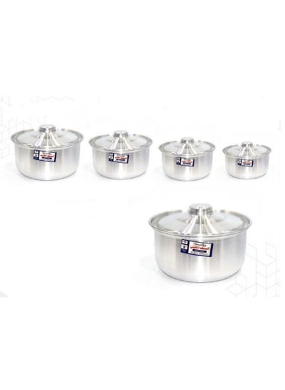 Buy A set of 5 aluminum pots 22-30 cm in Saudi Arabia