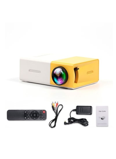 اشتري YG300 Portable QVGA LED 400 Lumens Projector With Remote Control YG300 White/Yellow في الامارات