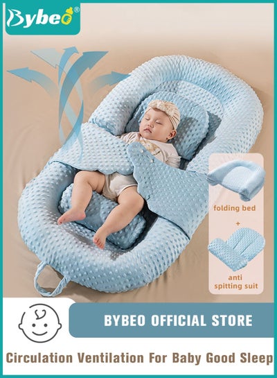 Buy Baby Nest Bed Infant Lounger with Anti-Reflux Feeding Set - Includes Toddler nests, Crib Wedge Pillow and Anti-Slip Foot Mat - Nursing Pillows for Breastfeeding - Ensures Better Night's Sleep and Enha in Saudi Arabia
