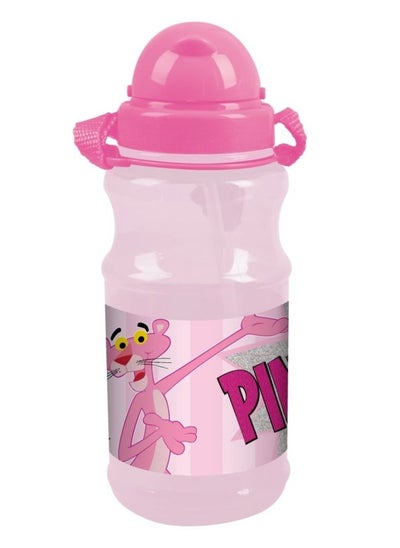 Buy Printed transparent Water Bottle With Strap 500ml in Saudi Arabia