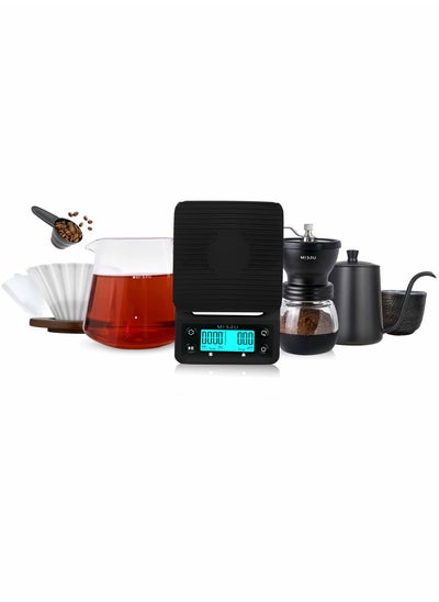 Buy 8-Pieces V60 Size 02 Coffee Set Pour Over Drip Coffee Maker Set Specialized V60 Kit With Electric Scale in Saudi Arabia