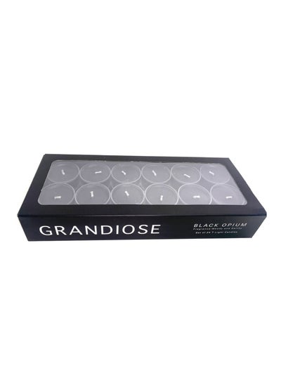 Buy Grandiose Black Opium Scented Set of 24 Tealight Candles- 2.5 Hrs in UAE