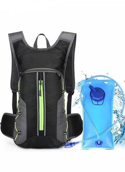 اشتري Hydration Pack with 2L Bladder,2 In 1 Ultra-Light Helmet Bag for Hiking, Cycling, Running, Rock Climbing and Outdoor Activities في الامارات