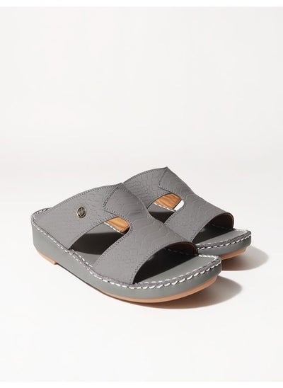 اشتري Stylish Sandals For Men Arabic Classic Natural Leather 122 FishGrey في الامارات