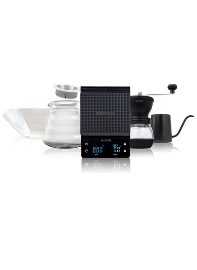 Buy Coffee Drip Maker Set V60 Glass Funnels with Serving Bowl and Filters Size 02 in Saudi Arabia