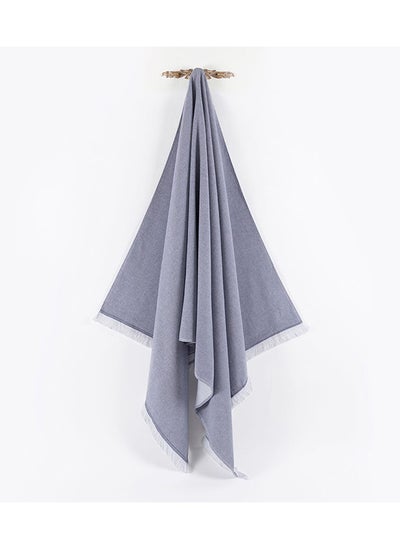 Buy Turkish Plain Towel, Blue - 90x180 cm in UAE