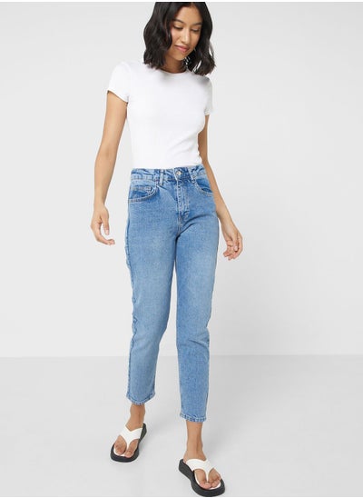 Buy Woman Comfort Mom High Waist Jeans in Saudi Arabia