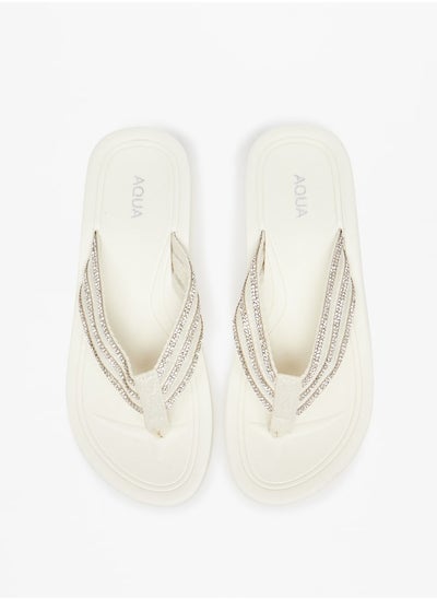 Buy Women's Embellished Thong Slippers in UAE