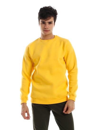 Buy Slip On Round Neck  Cotton Sweatshirt - Mustard in Egypt