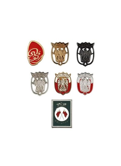 Buy Abu Dhabi 2D Sticker Badge UAE Abu Dhabi 7 Pcs Mix Logo Design Sticker Badge Metal 3cm in UAE