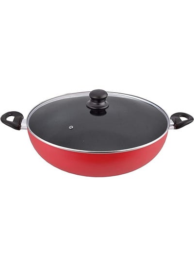 Buy Non Stick Deep Wok Pan With Cover 34 Cm. in Saudi Arabia